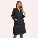 Manteau Imperméable Femme – Capuche, Coupe-vent, Manches Longues, Style Trench Portable - 10