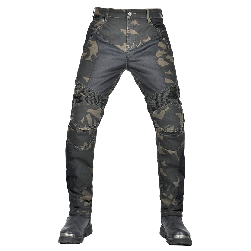 Jean de motard Adventure 4 pour hommes avec protecteur d'armure CE - Camo