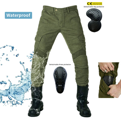 Multi-pocket Waterproof Riding Jeans with CE Certified Protectors