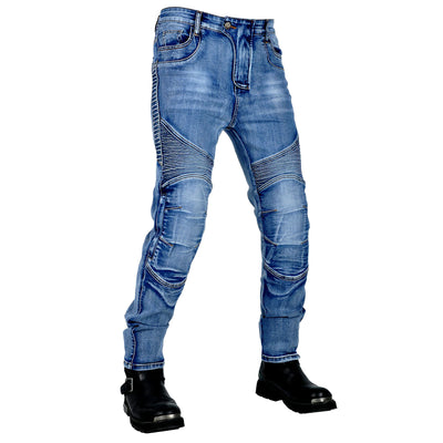 Jean de moto en denim Kevlar pour hommes avec équipement de protection