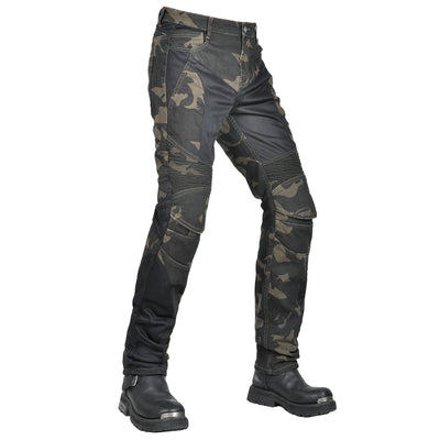 Jean de motard Adventure 4 pour hommes avec protecteur d'armure CE - Camo