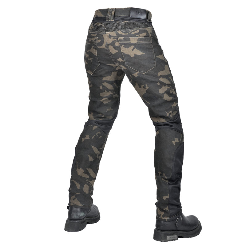 Jean de motard Adventure 4 pour hommes avec protecteur d'armure CE - Camo