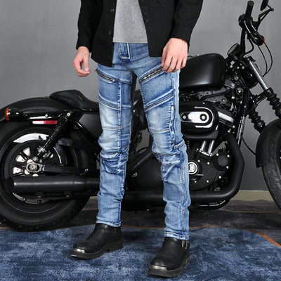 Jean d'équitation en denim extensible K-2 pour moto