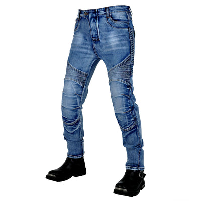 Jean de moto en denim Kevlar pour hommes avec équipement de protection