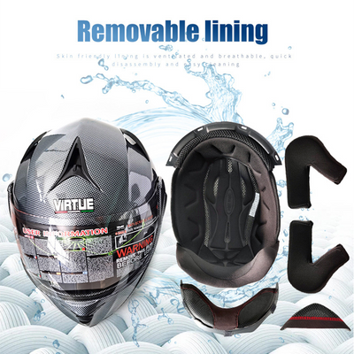 Flip Up Motorcycle Dual Lens Helmet with Bluetooth