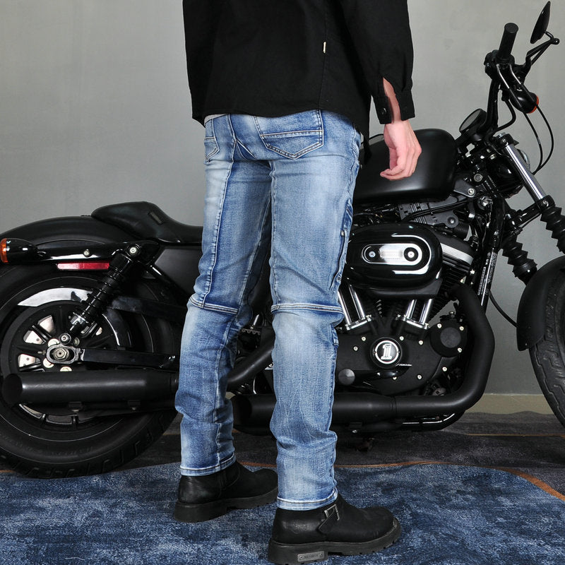 Jean d'équitation en denim extensible K-2 pour moto