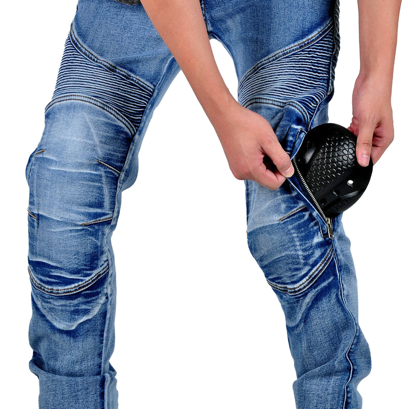 Jean de moto en denim Kevlar pour hommes avec équipement de protection