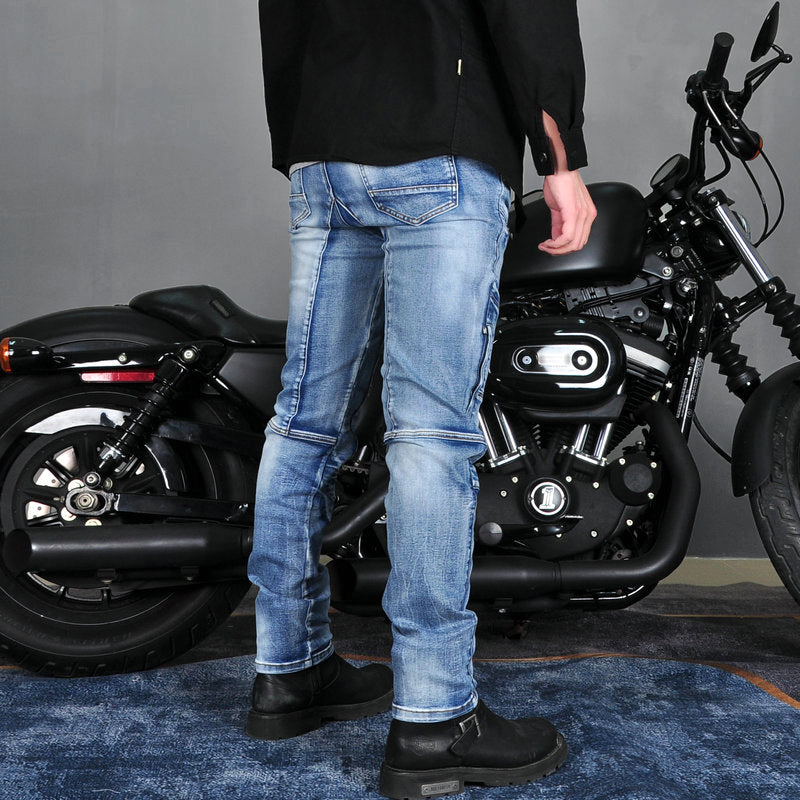 Jean d'équitation en denim extensible K-2 pour moto