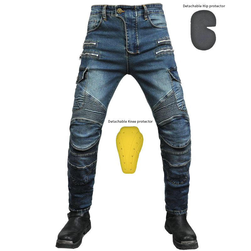 Jean anti-chute tout-terrain en denim pour moto de course