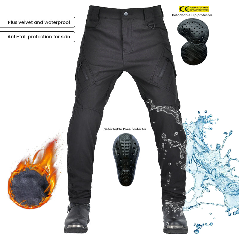 Winter Waterproof Armored Riding Plus Velvet Pants