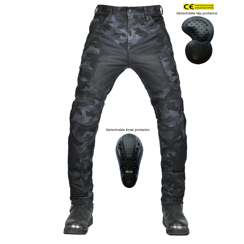 Jean de motard Adventure 4 pour hommes avec protecteur d'armure CE - Camo