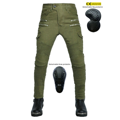 Pantalon antichute tout-terrain en denim de course de moto avec équipement de protection