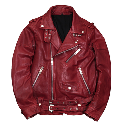 Veste en cuir de moto en peau de mouton Claret