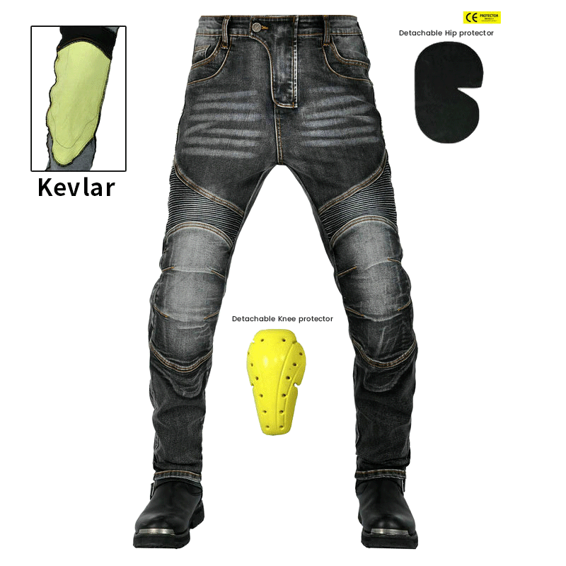 Jean de moto en Kevlar indéchirable pour hommes