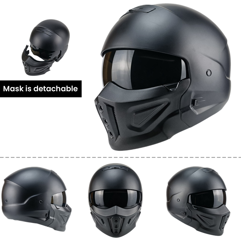 Casque de moto combiné rétro élégant