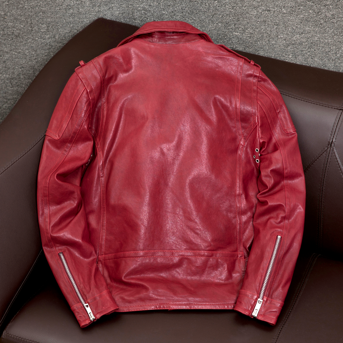 Veste en cuir de moto en peau de mouton Claret