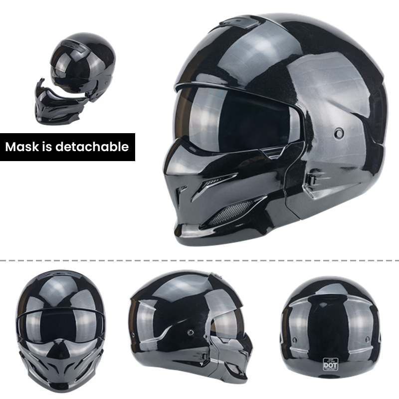 Casque de moto combiné rétro élégant