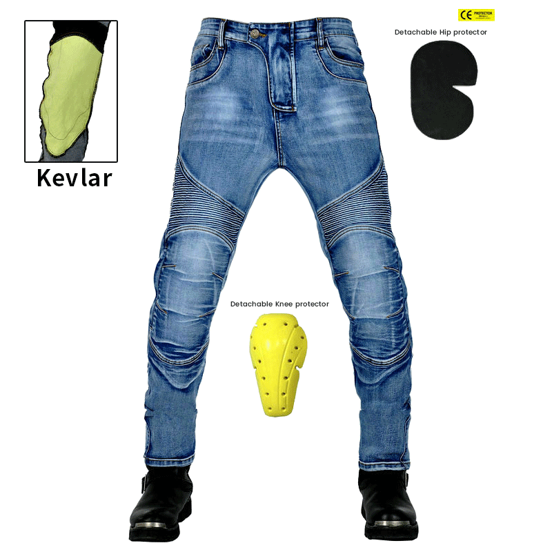 Men's Motorcycle Kevlar Tear-Resistant Denim Jeans