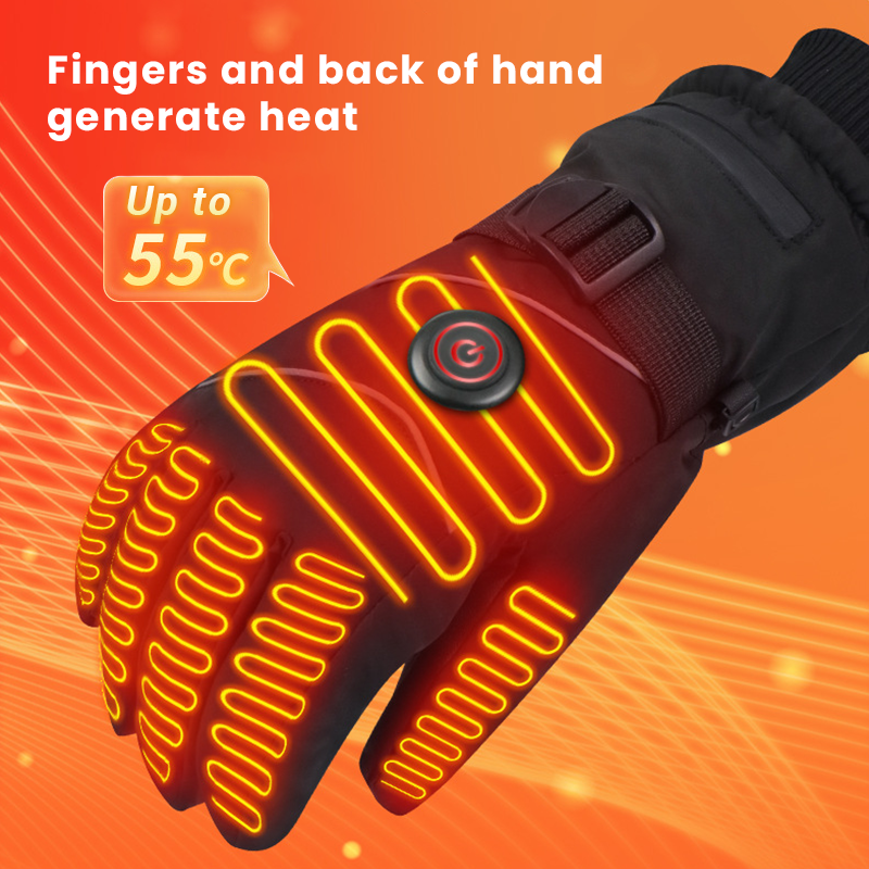 Gants de moto à doublure chauffante électrique rechargeable pour hommes