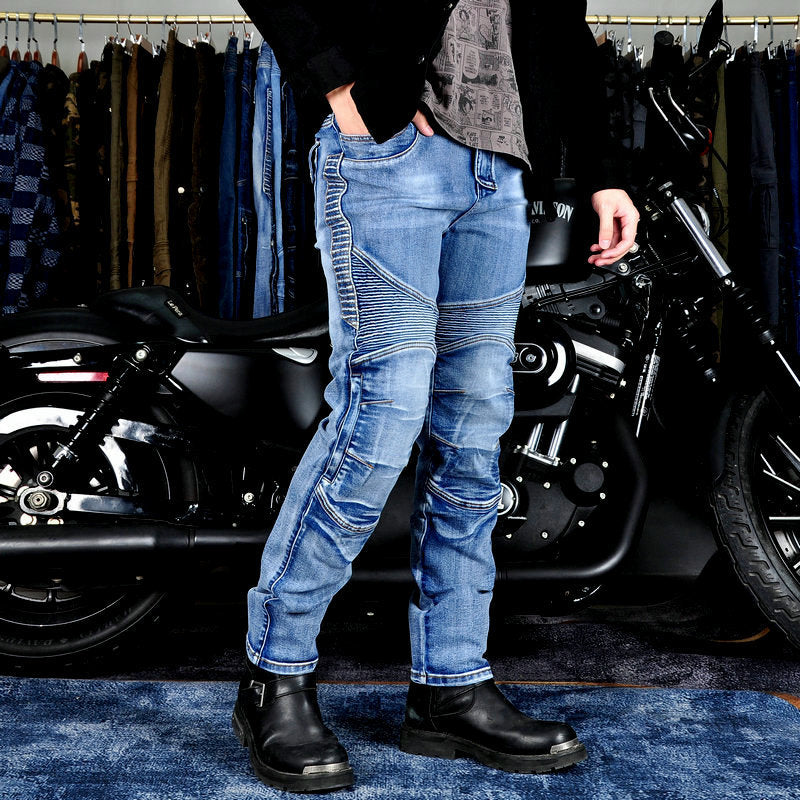 Jean de moto en denim Kevlar pour hommes avec équipement de protection