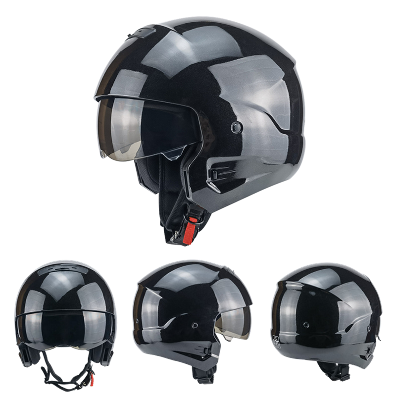 Casque de moto combiné rétro élégant