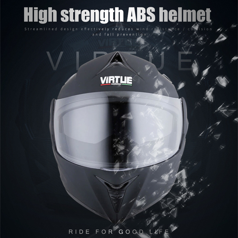 Flip Up Motorcycle Dual Lens Helmet with Bluetooth