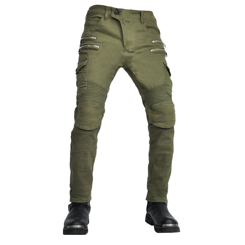 Pantalon antichute tout-terrain en denim de course de moto avec équipement de protection