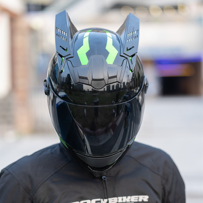 Full Face Motorcycle Helmet with Cool Horns