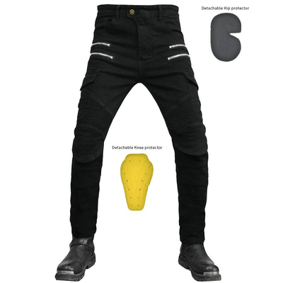 Jean anti-chute tout-terrain en denim pour moto de course