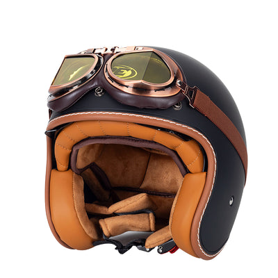 Casque ouvert vintage casque de moto rétro