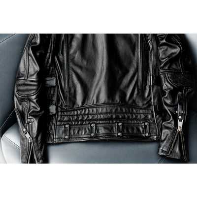 Men's Heavy Black Biker Motorcycle Leather Jacket