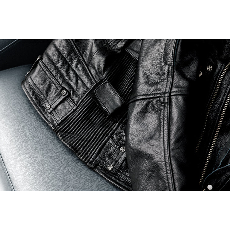 Men's Heavy Black Biker Motorcycle Leather Jacket