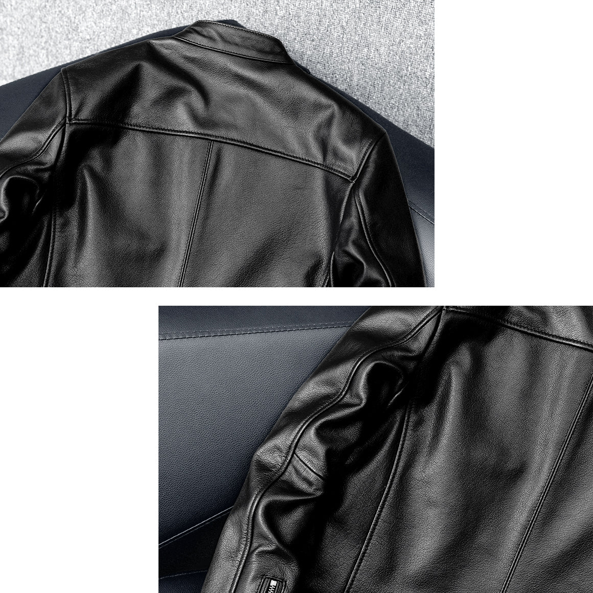 Casual Black Motorcycle Leather Jacket