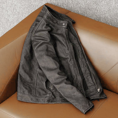 Veste en cuir de moto vintage décontractée