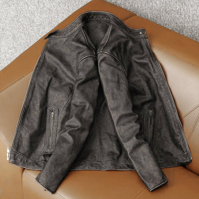 Veste en cuir de moto vintage décontractée