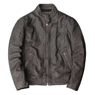 Veste en cuir de moto vintage décontractée