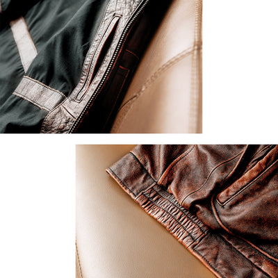 Veste en cuir de moto Air Force 2