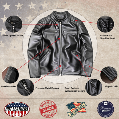 Casual Motorcycle Genuine Leather Jacket