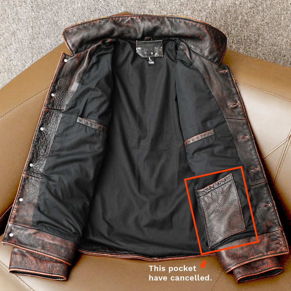 Tough Brown Retro Motorcycle Leather Jacket