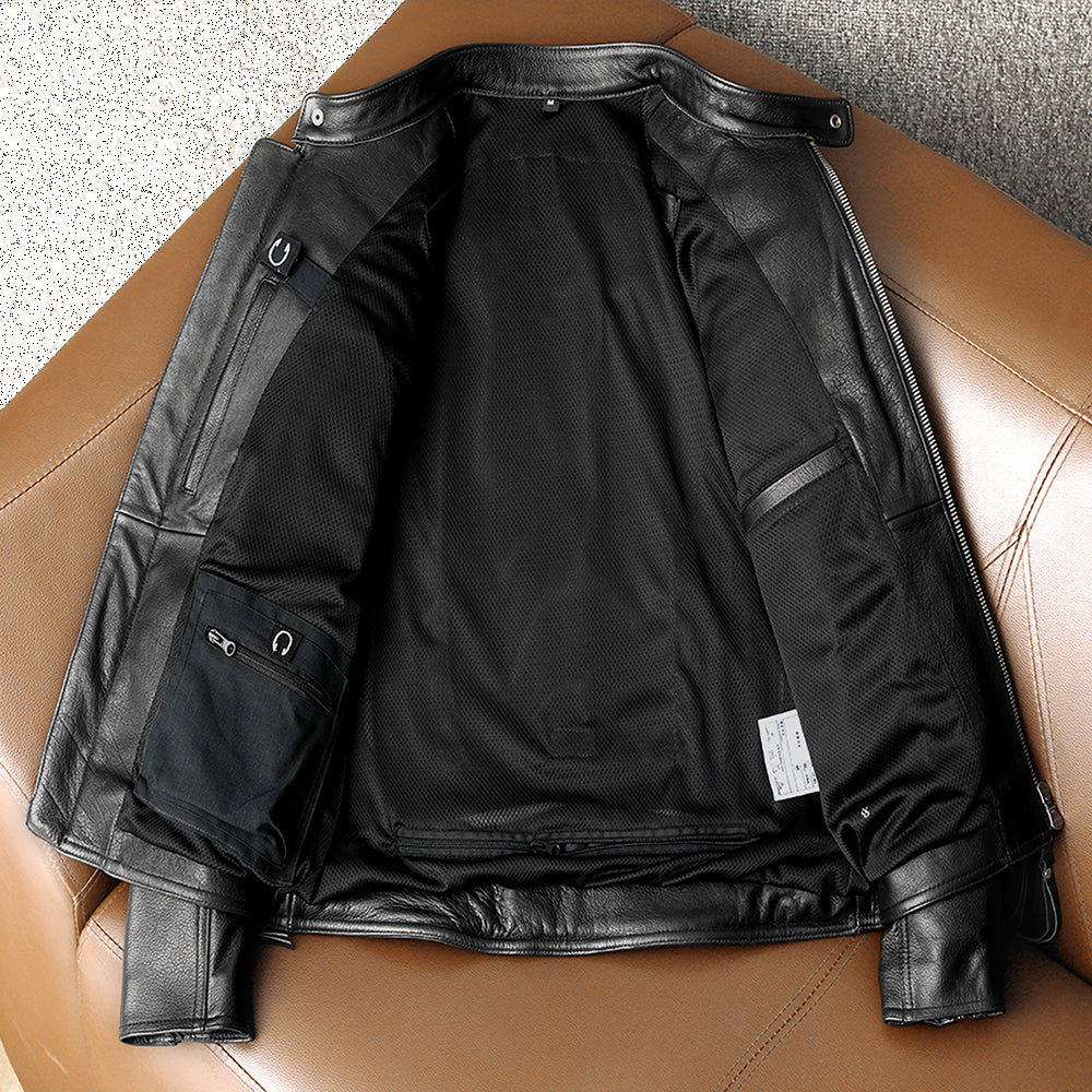 Rivet Punk Motorcycle Leather Jacket