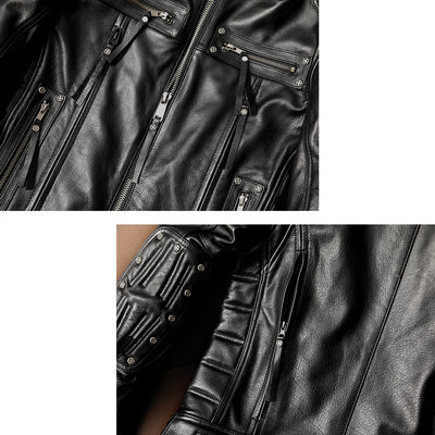 Rivet Punk Motorcycle Leather Jacket