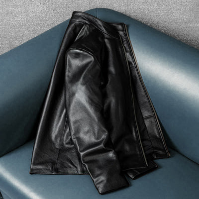 Motorcycle Casual Slim Fit Genuine Leather Jacket