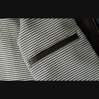 Veste en cuir de moto noire décontractée