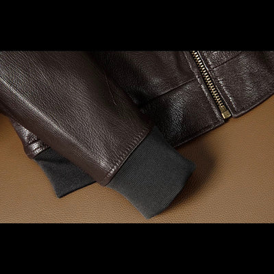 Veste en cuir de moto noire décontractée
