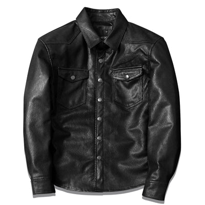 Super Soft Lapel Shirt Genuine Leather Jacket