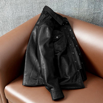 Super Soft Lapel Shirt Genuine Leather Jacket
