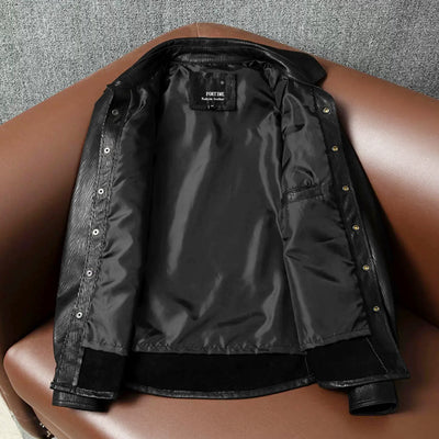 Super Soft Lapel Shirt Genuine Leather Jacket