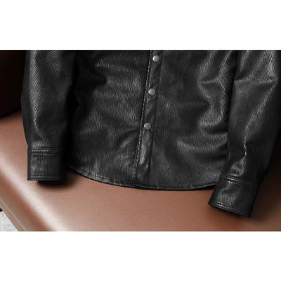 Super Soft Lapel Shirt Genuine Leather Jacket
