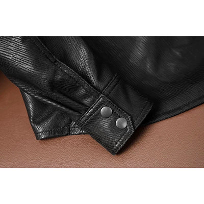 Super Soft Lapel Shirt Genuine Leather Jacket