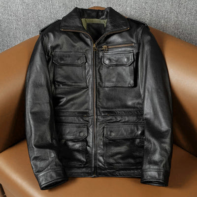 M6 Soft Cowhide Motorcycle Leather Jacket